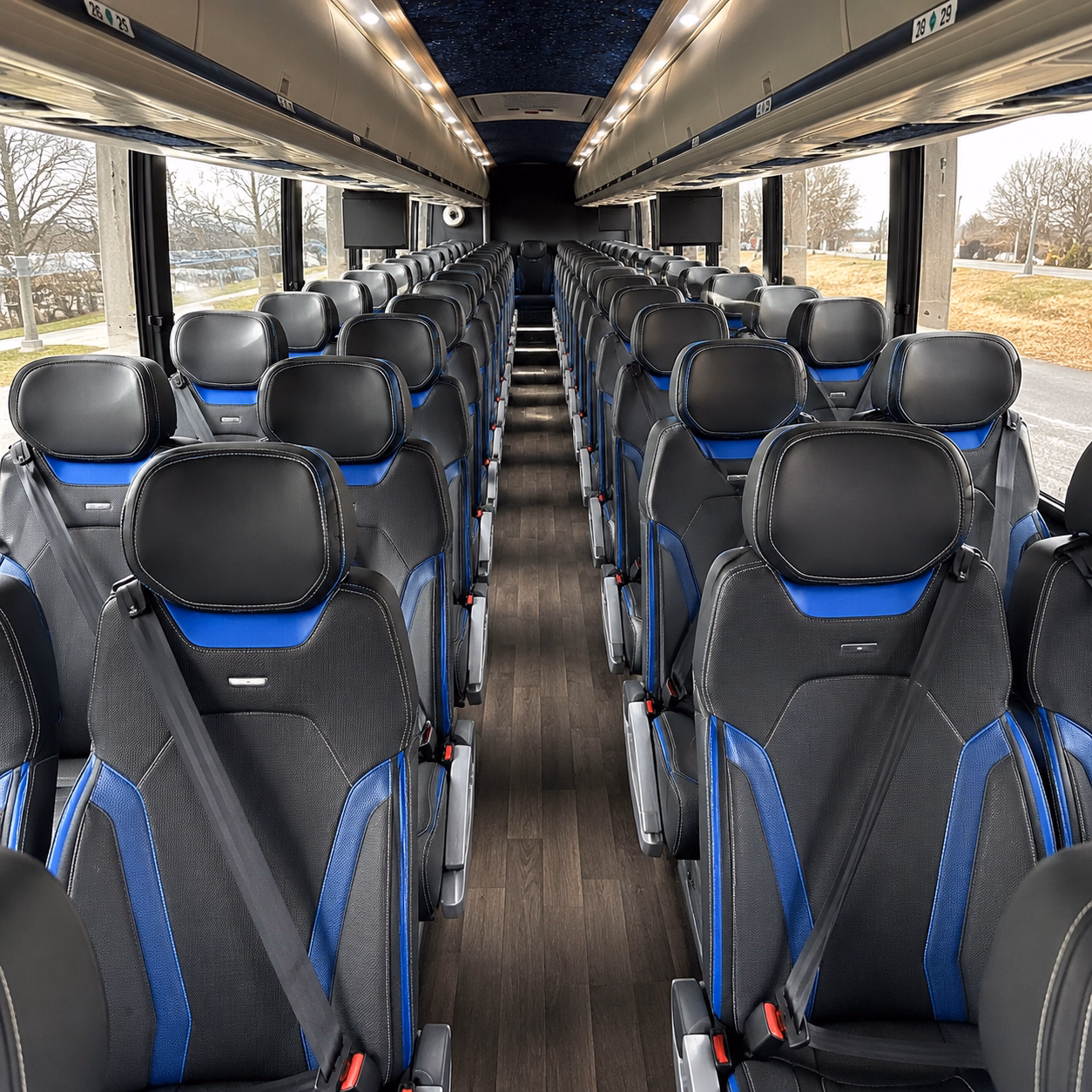 clifton charter bus services interior